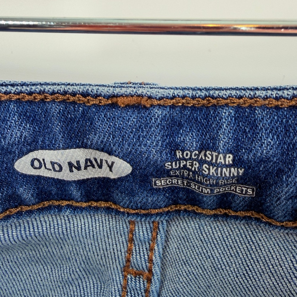 EUC Old Navy Dark Wash Rockstar Super Skinny Jeans - Picture 8 of 10